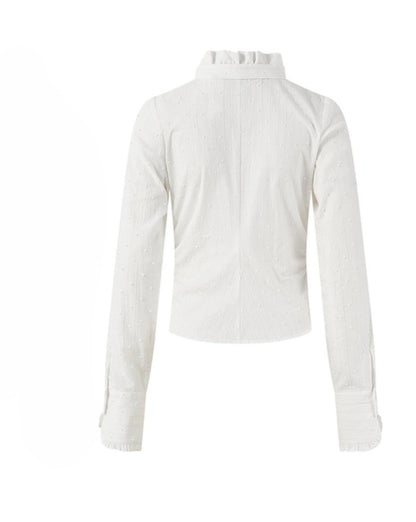 Autumn Texture Bow Strap Shirt