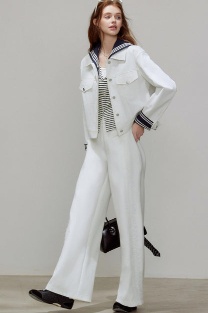 White Denim Short Jacket