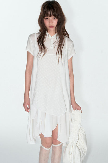 Summer Breathable Tencel Patchwork Dress Set