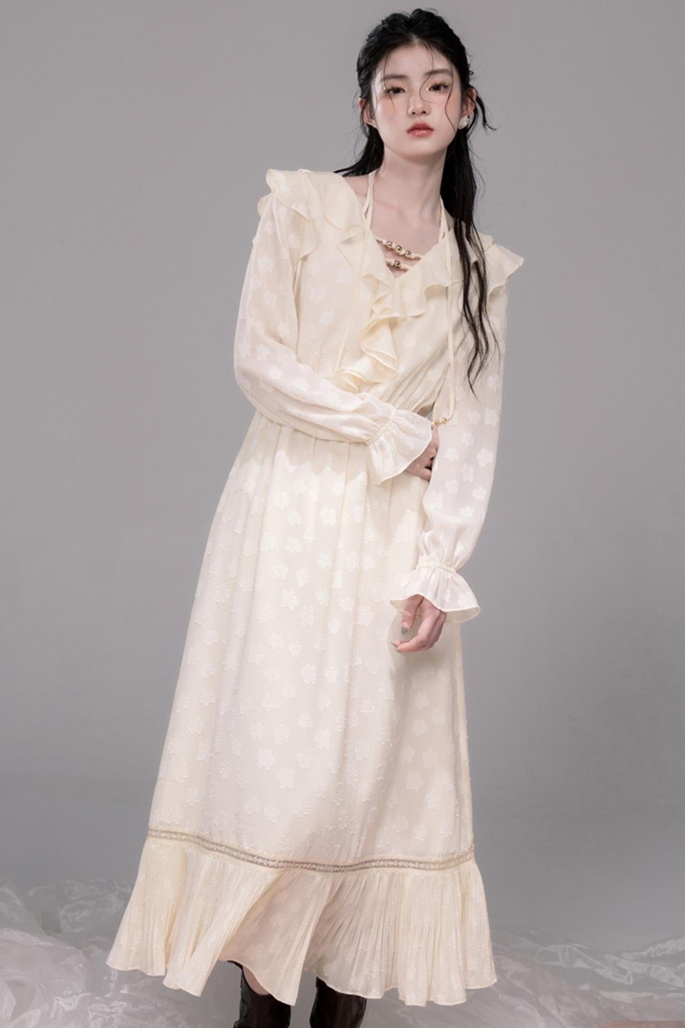 Lotus Pleated Halterneck Dress