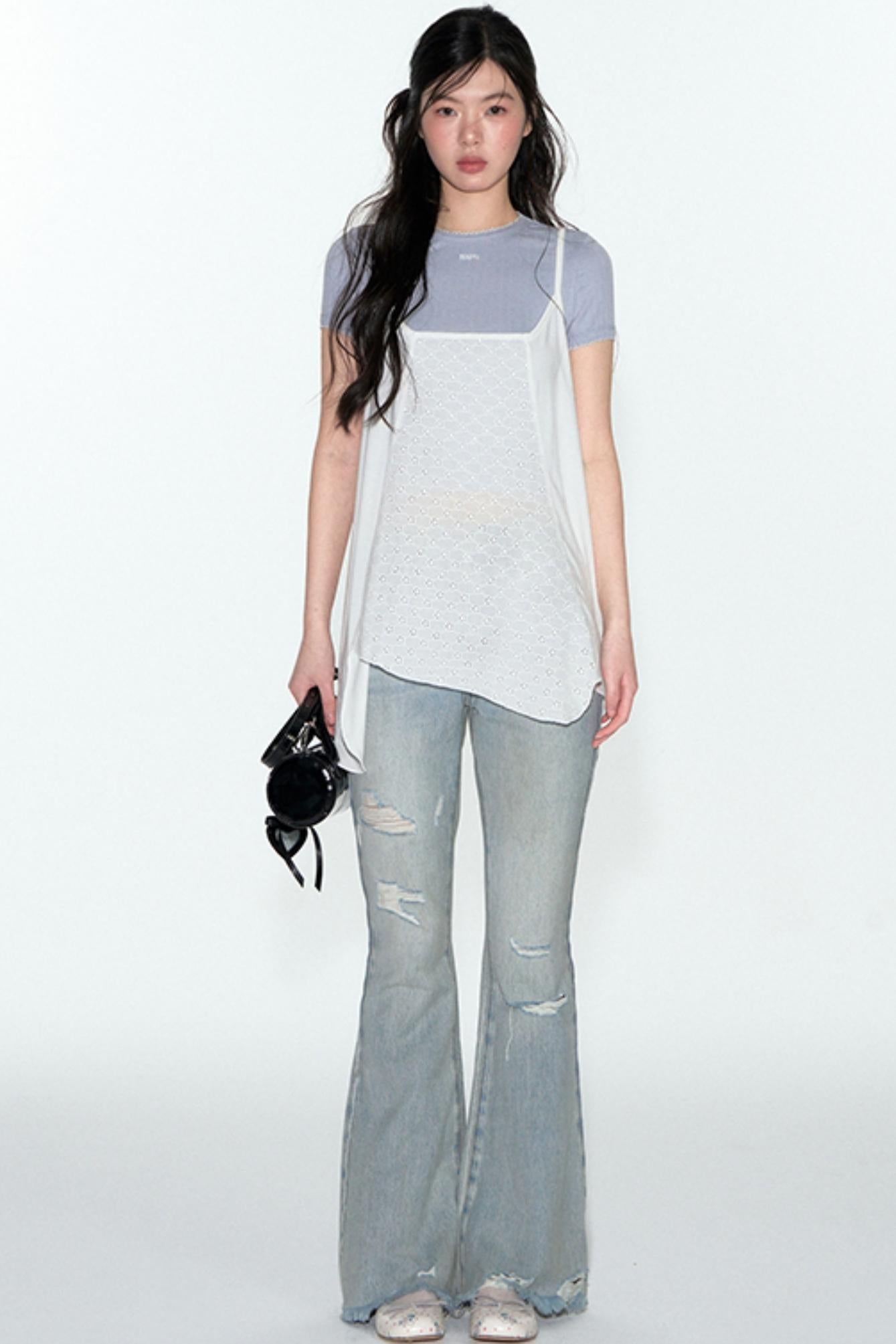 Summer Breathable Tencel Patchwork Dress Set