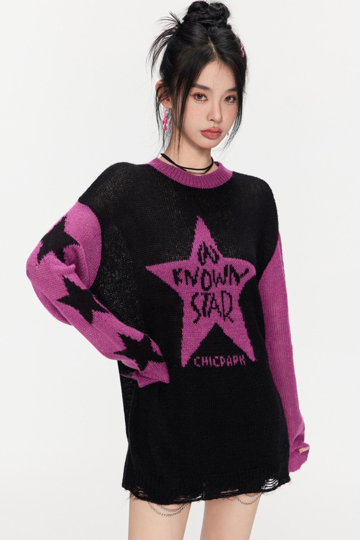 Winter Monogram Color-Blocked Sweater