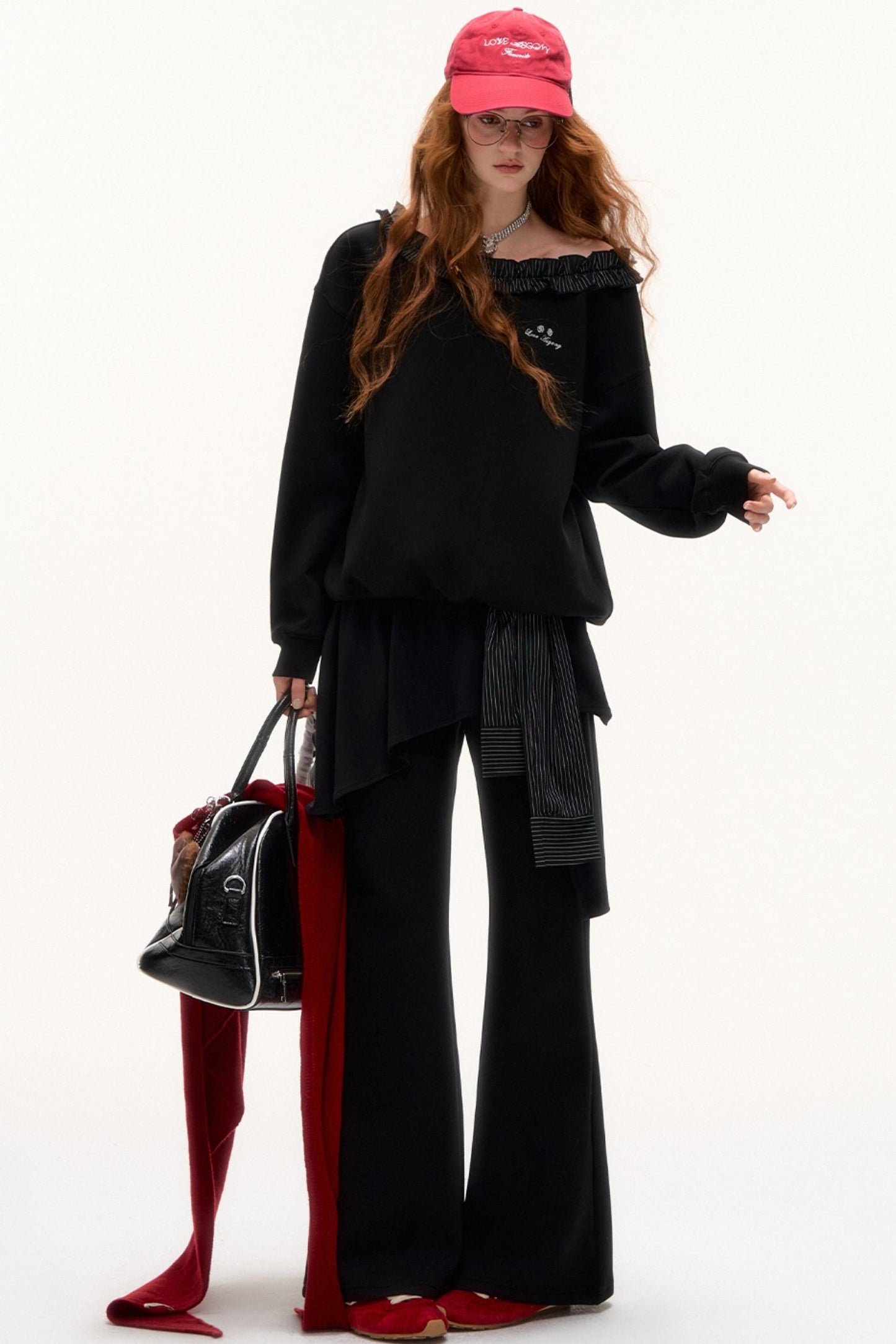 Shoulder Bootcut Pants Set-Up