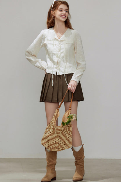 French Temperament V-Neck Shirt