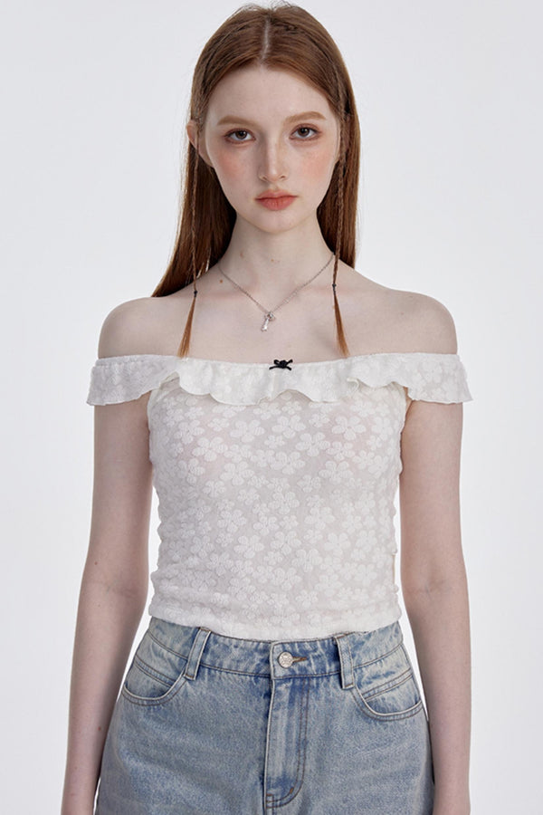 Floral Ruffled One-Shoulder Blouse