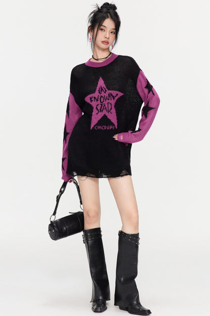 Winter Monogram Color-Blocked Sweater