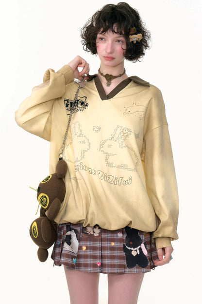 Rabbit Print Sporty Sweatshirt