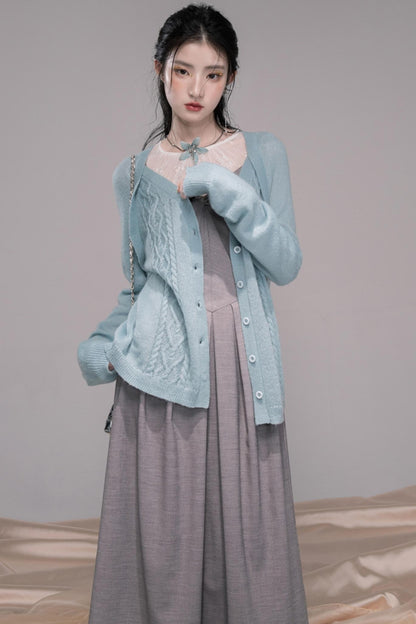 Princess Waistline Pleated Suspender Dress