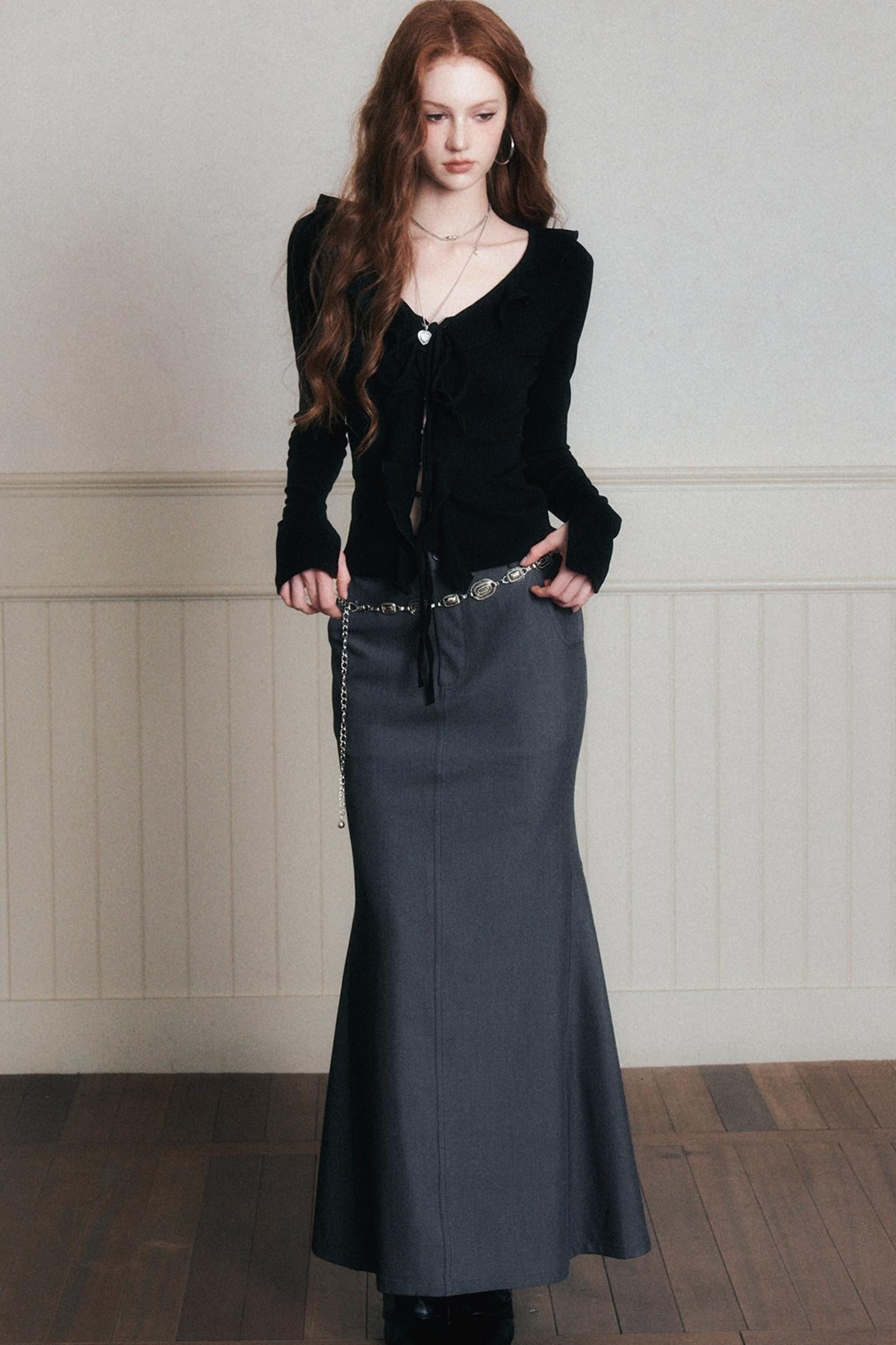 Desire Lace-Up Knitted Cardigan