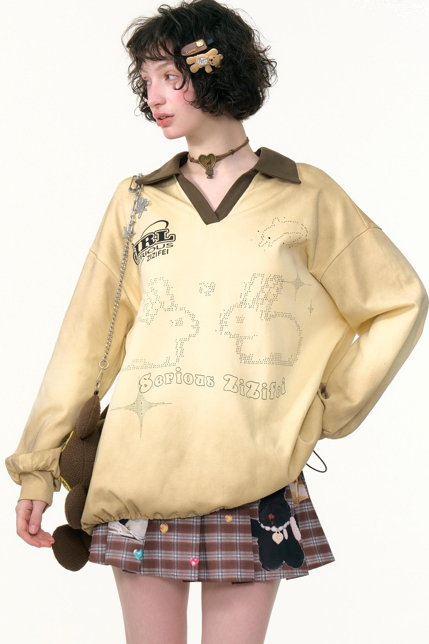 Rabbit Print Sporty Sweatshirt