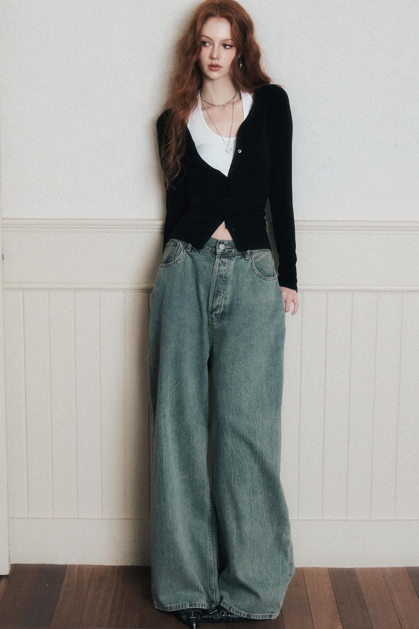 Layered Halterneck Knit Cardigan