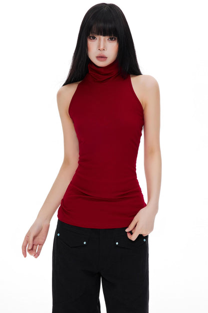 Slimming High-Necked Knitted Vest