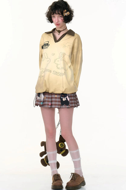 Rabbit Print Sporty Sweatshirt