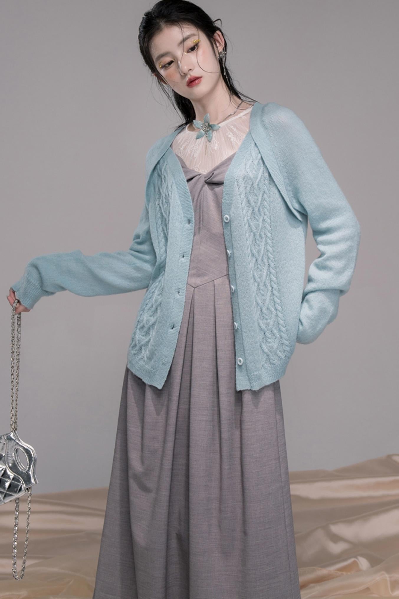 Princess Waistline Pleated Suspender Dress