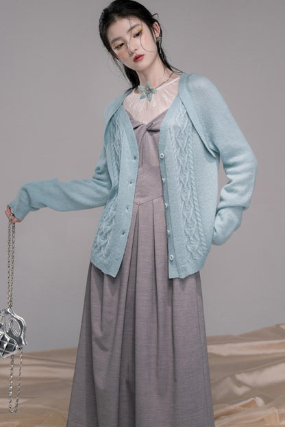 Princess Waistline Pleated Suspender Dress