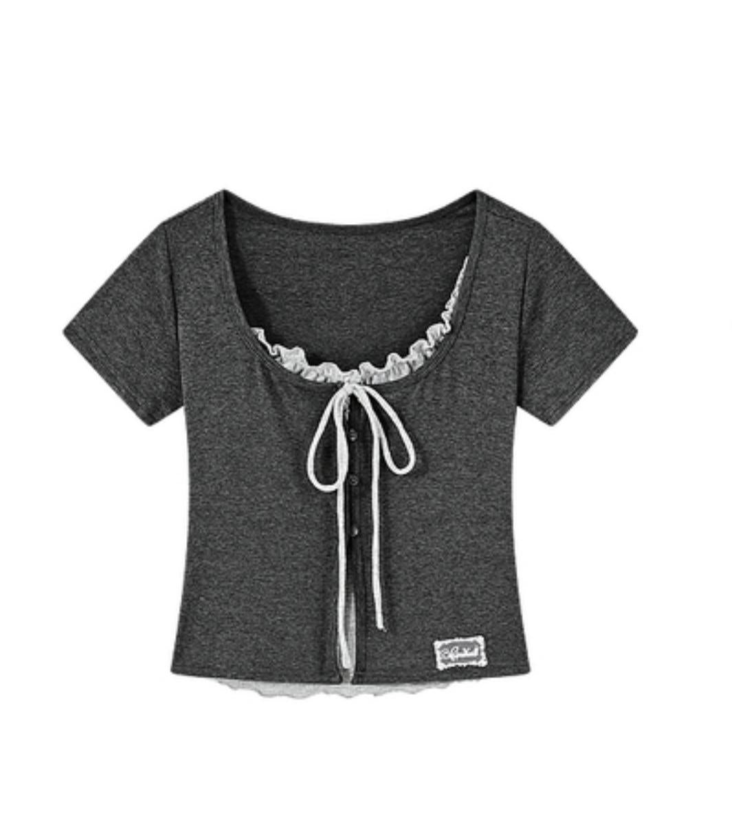 Color Block Knit V-Neck Top