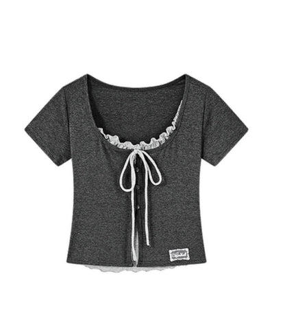 Color Block Knit V-Neck Top