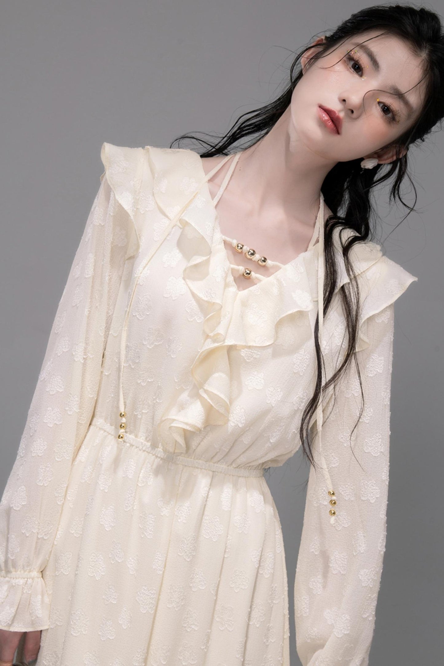 Lotus Pleated Halterneck Dress