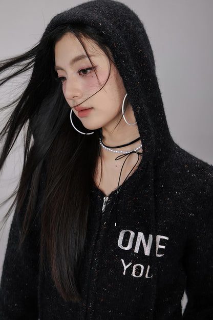 Vintage Knit Hooded Sweater