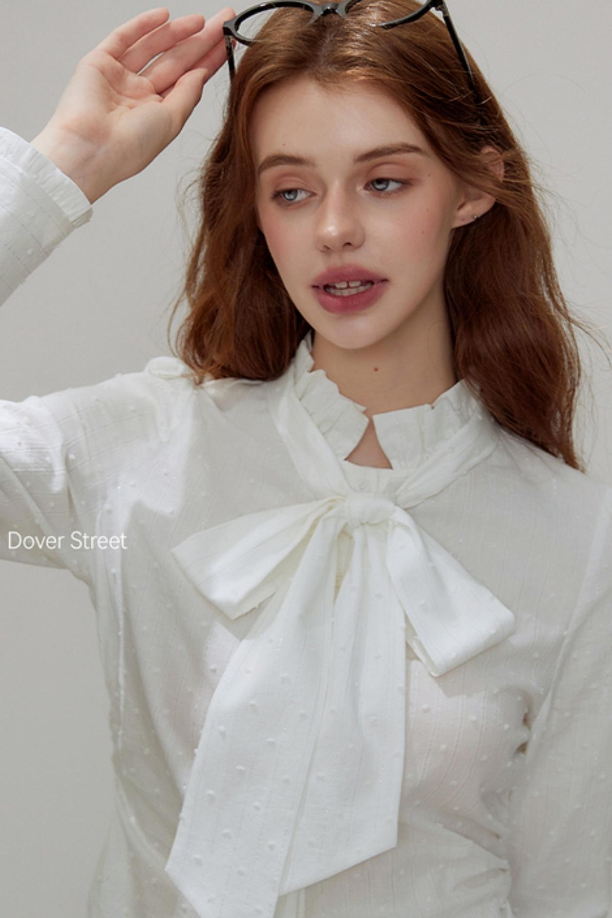 Autumn Texture Bow Strap Shirt