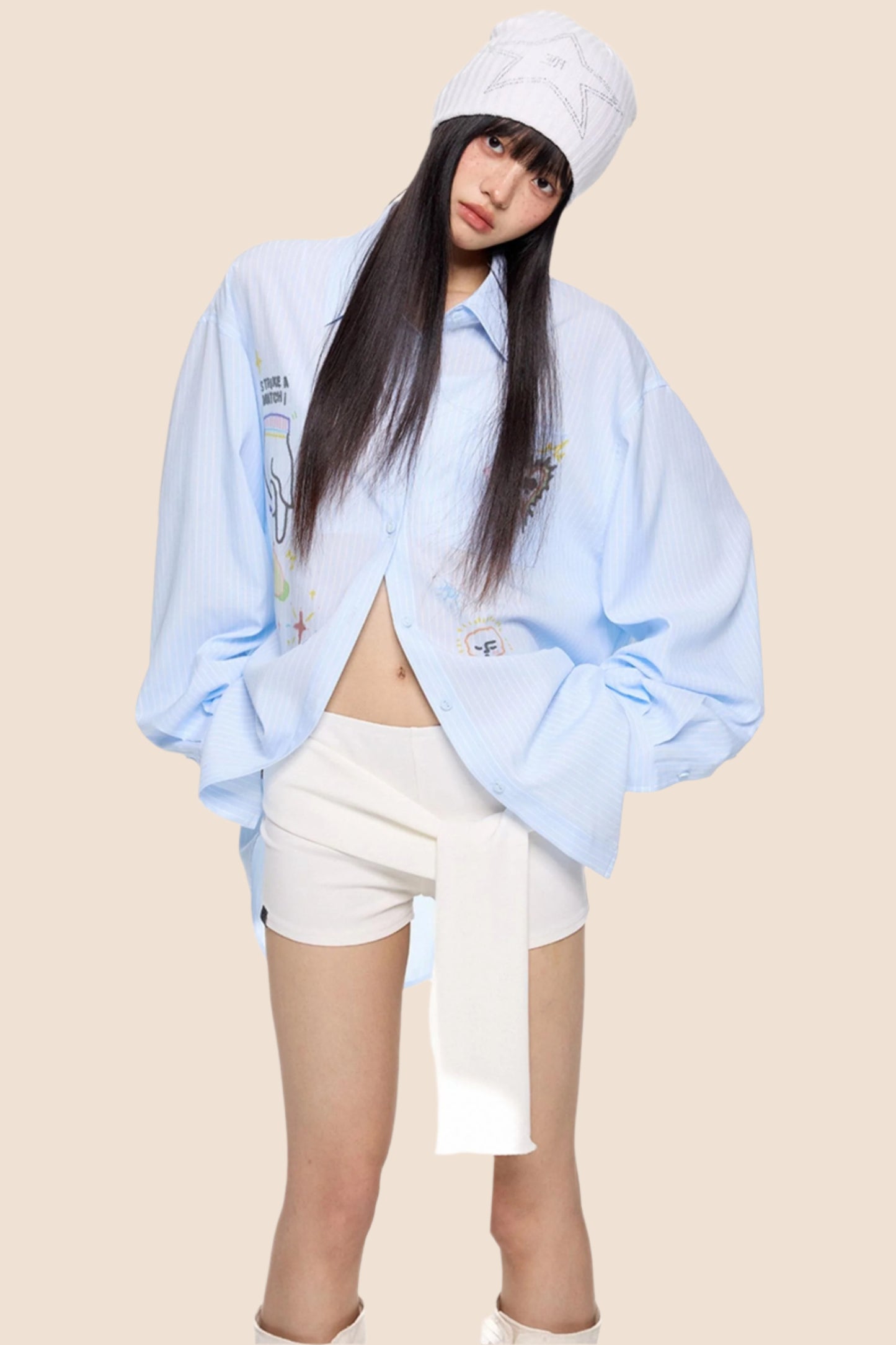 Striped Sunscreen Long Sleeve Shirt