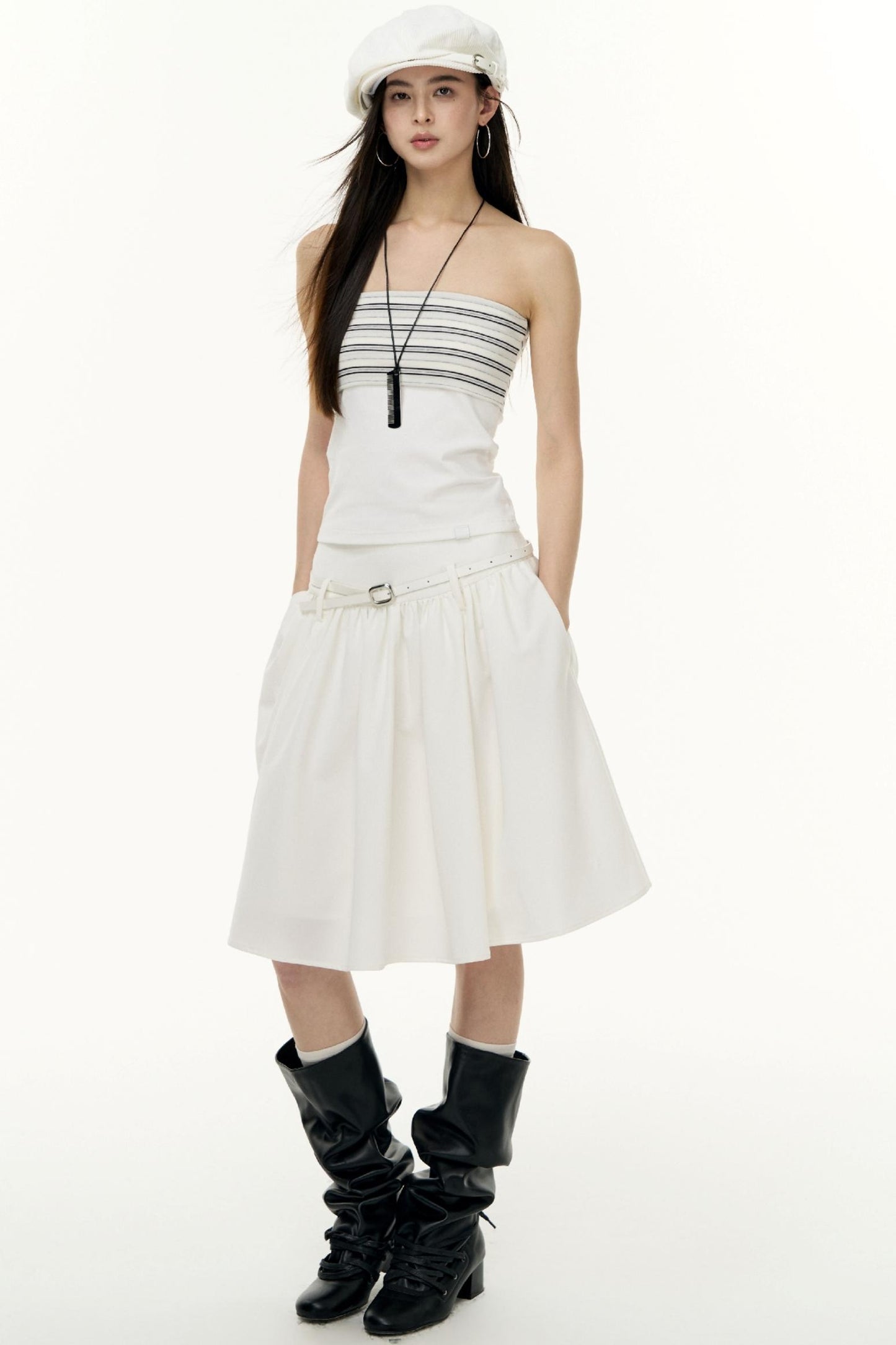 Striped Bandeau Skirt Set-Up