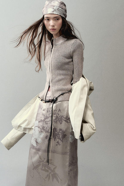 Spliced Knitted Cardigan