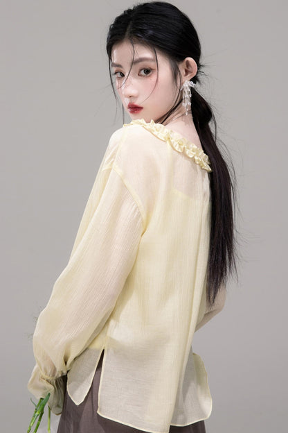 Feathered Lemon Suspenders Set