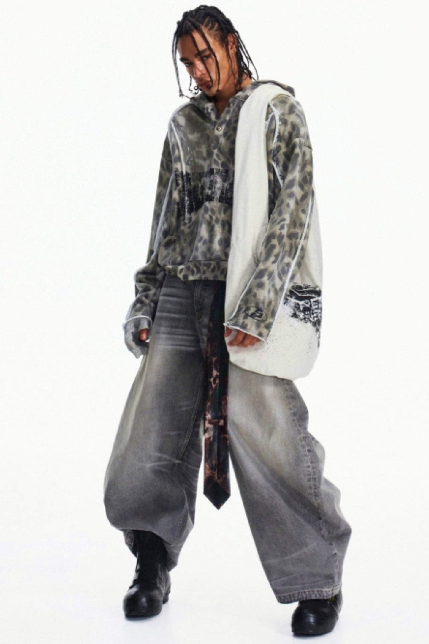 Leopard Ground Form Hoodie Top