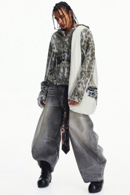 Leopard Ground Form Hoodie Top