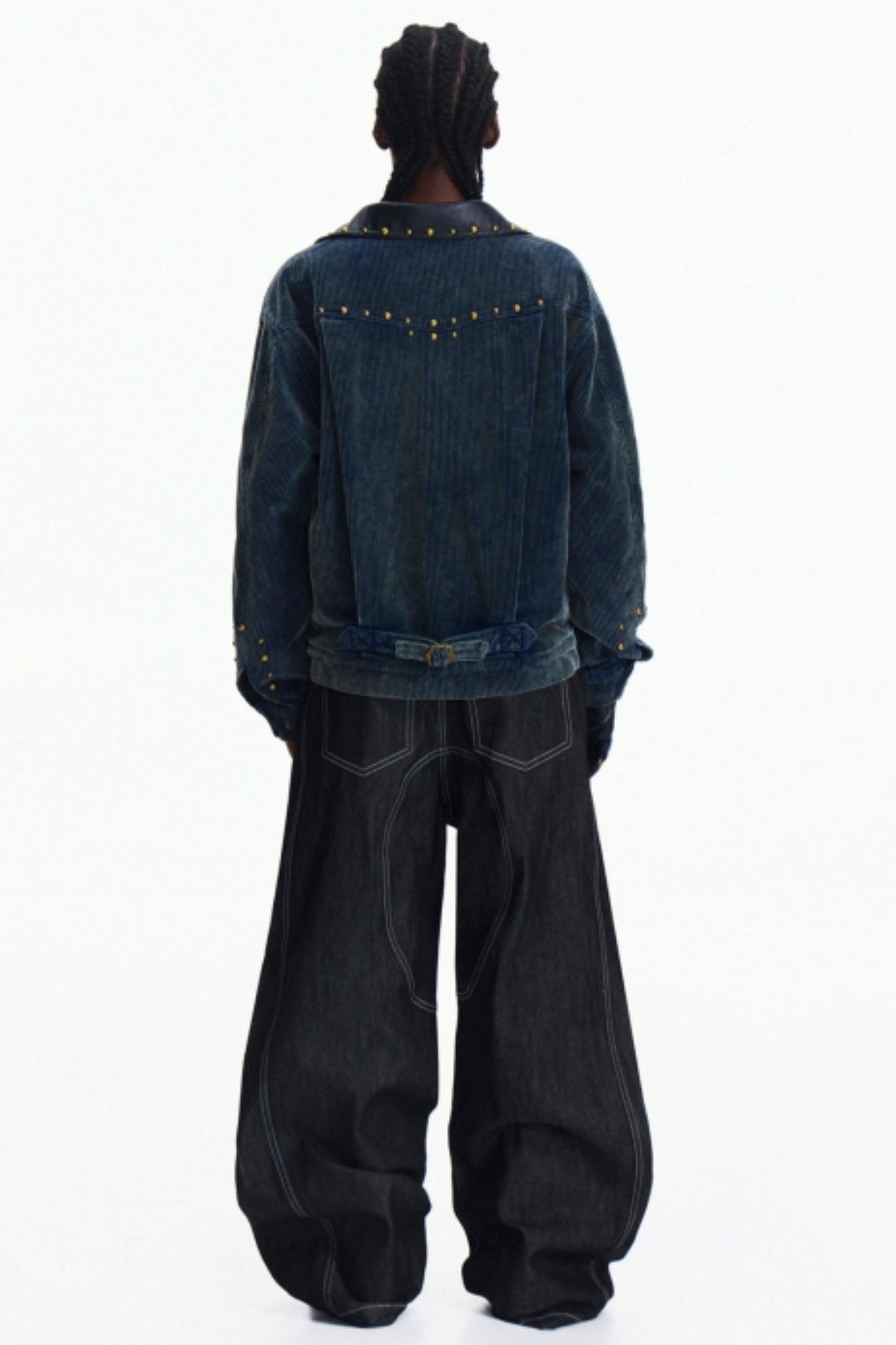 Dark Blue Wide-Leg Pants