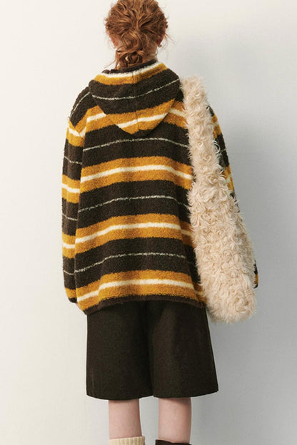 Melard Striped Hooded Coat