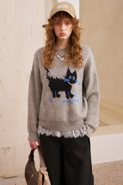 Pearl Kitten Pullover Top