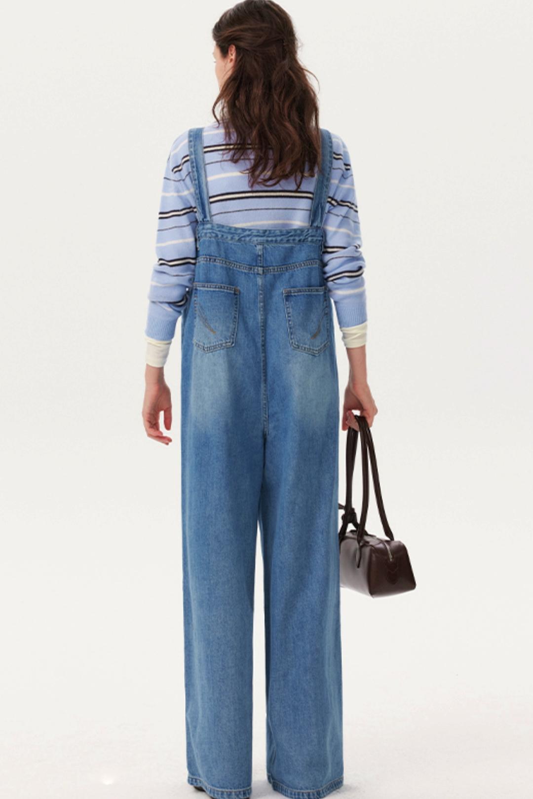 Retro Blue Denim Jumpsuit