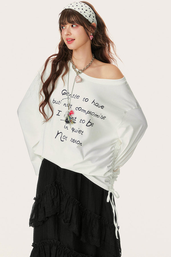 Hollow Long Sleeve Smock T-Shirt