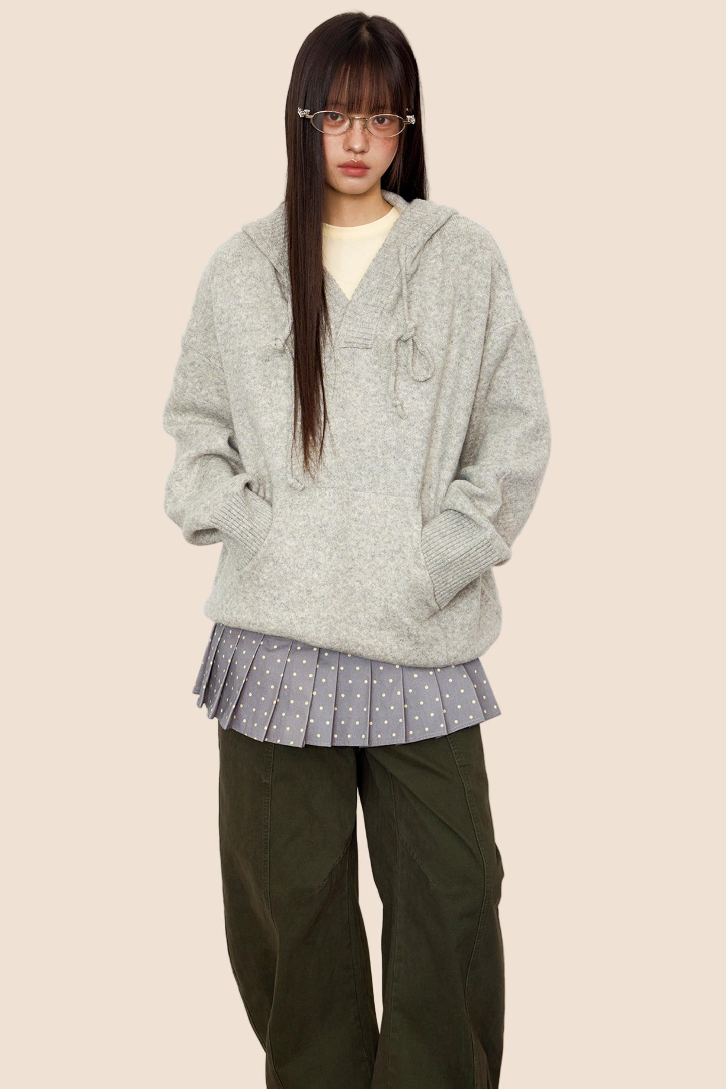 Lazy Vintage V-Neck Knit Sweater