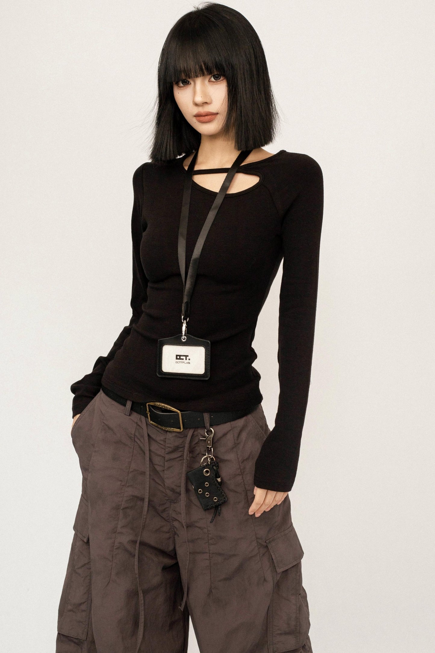 Retro Black Slim Top