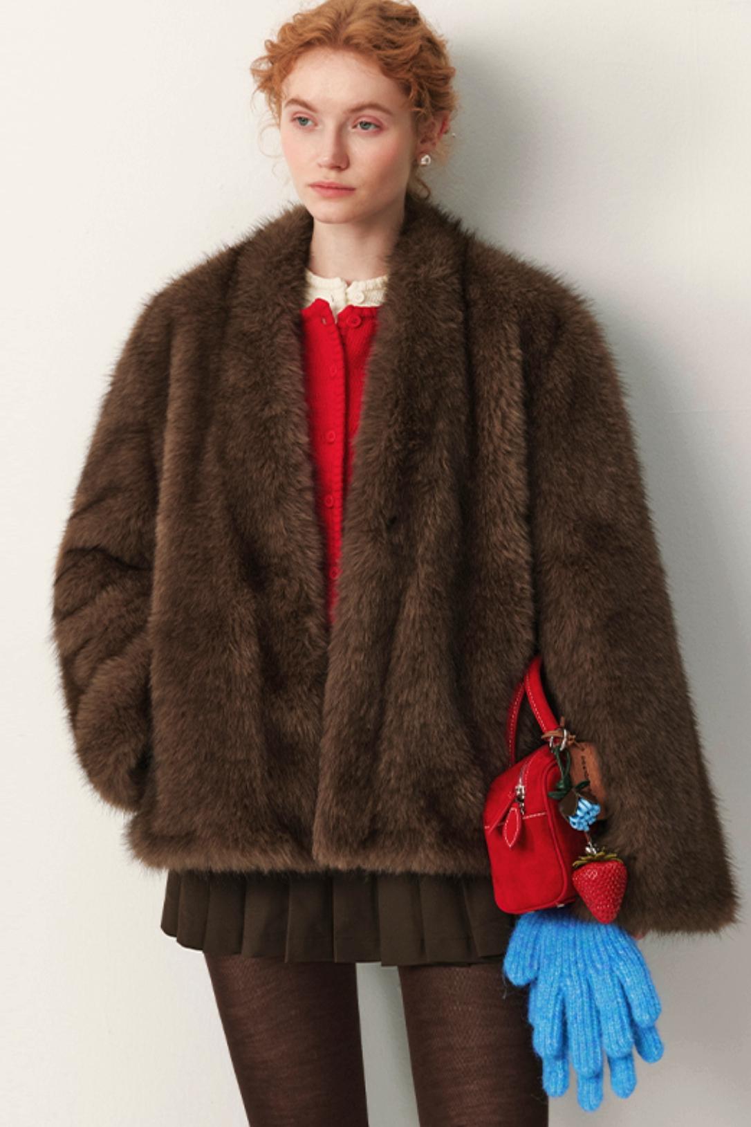 Faux Fox Fur Winter Coat