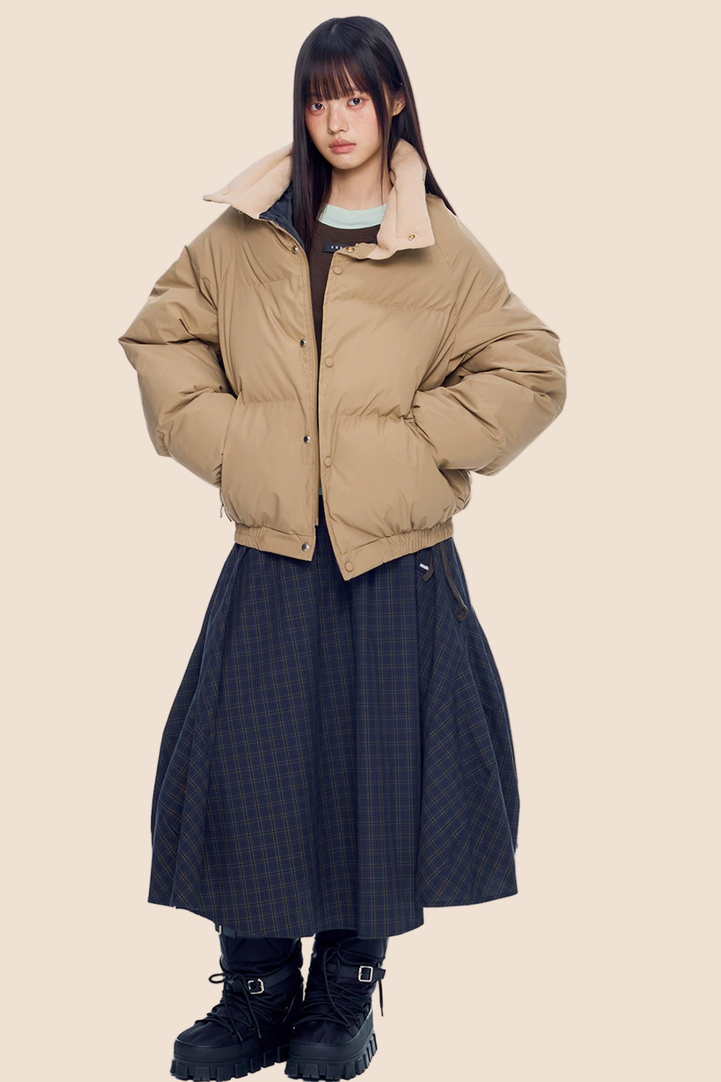 Color-Blocked Cotton Winter Jacket