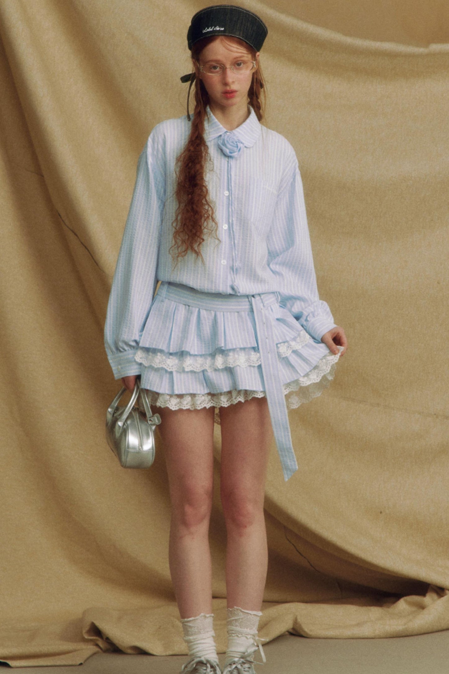 Floral Lace Pleated Dress