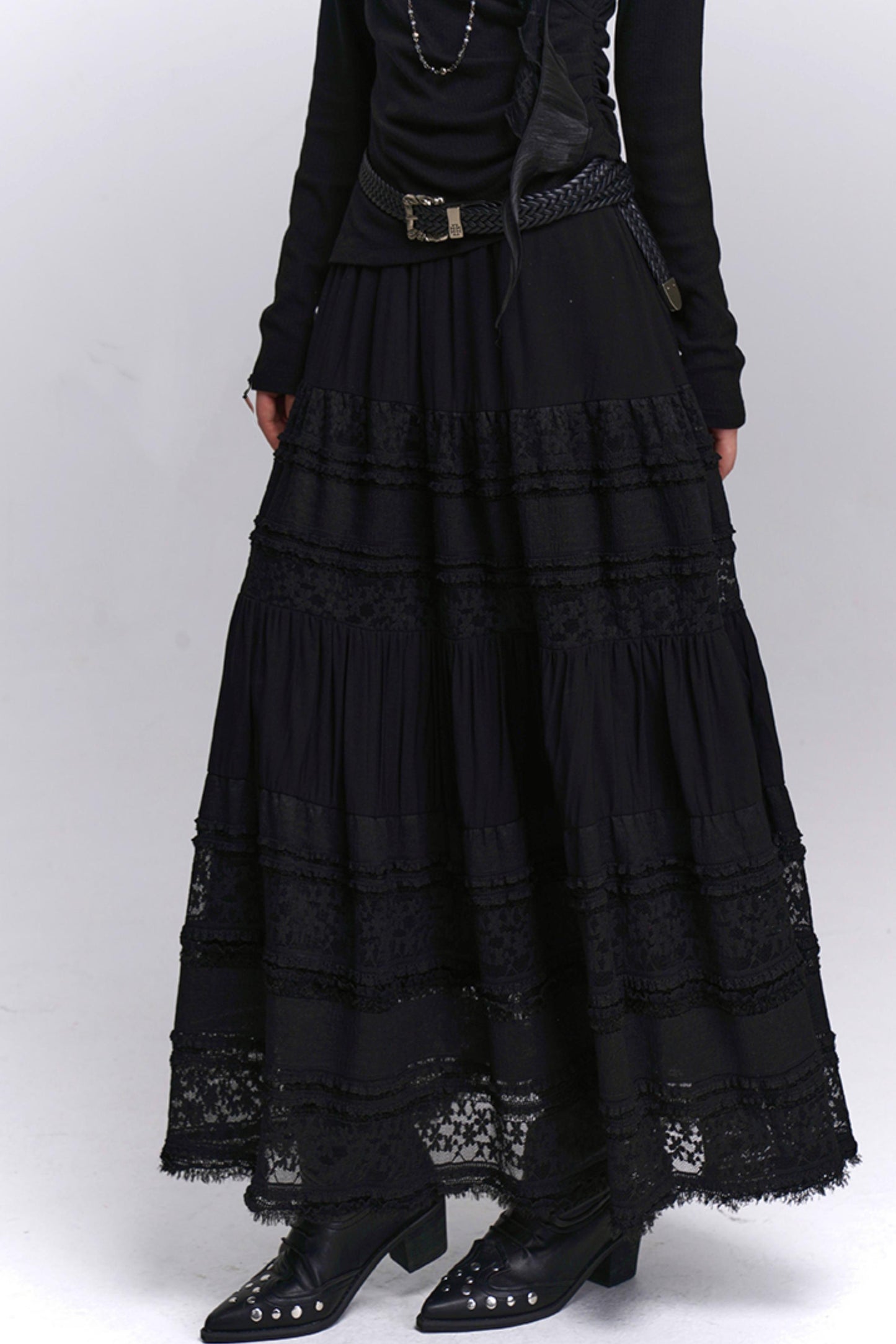Gothic Style Lace Long Skirt