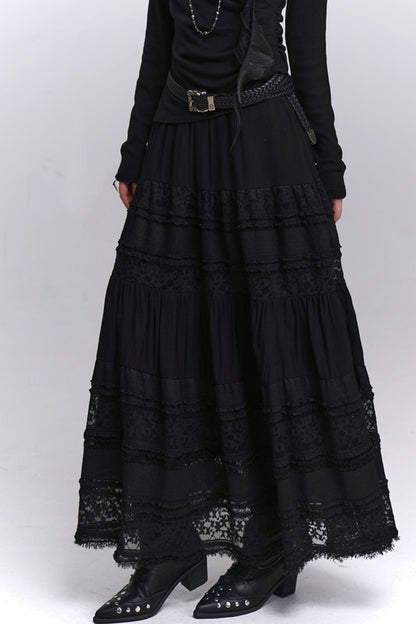 Gothic Style Lace Long Skirt