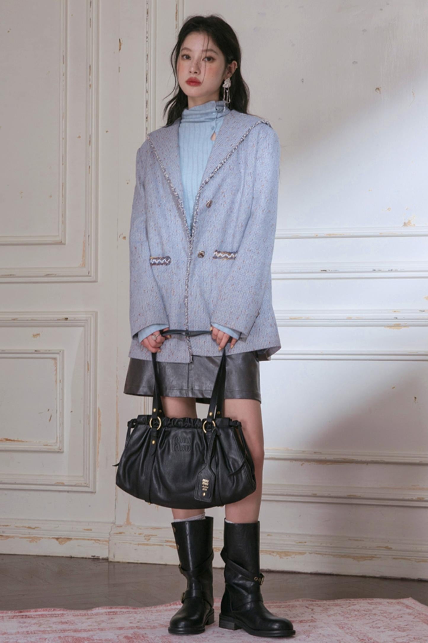 Mottled Wool Short Coat