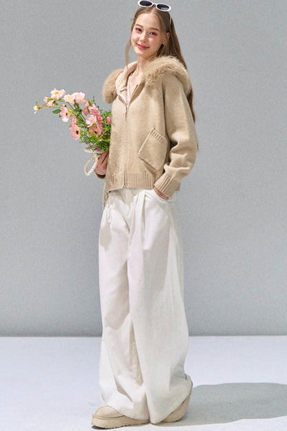 Luxury Knit Hooded Jacket