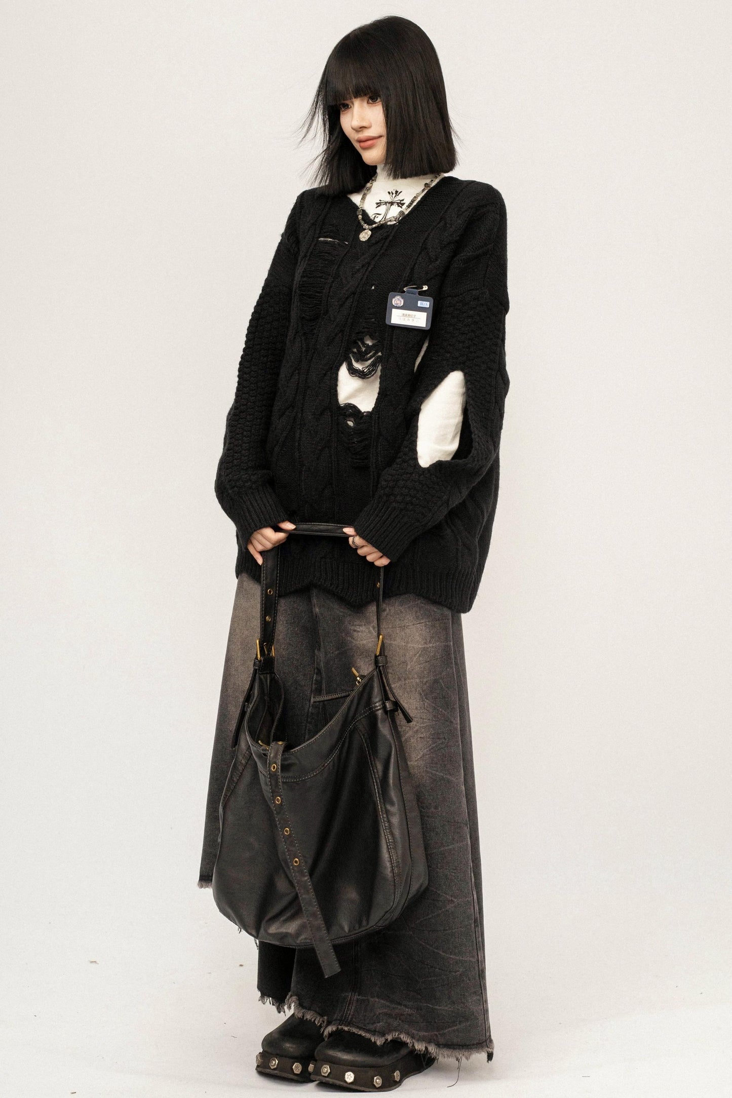 Retro Ripped Knit Top