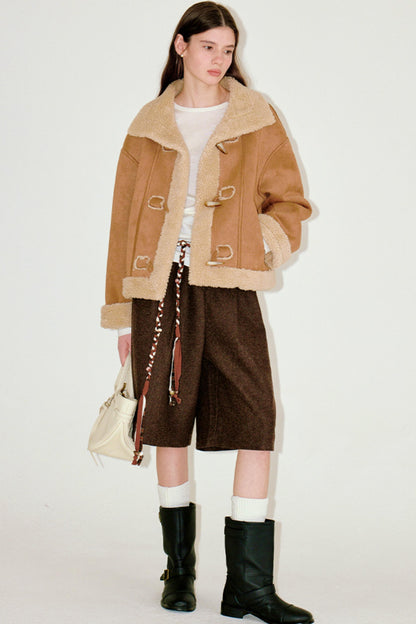 High-Neck Faux Fur Coat