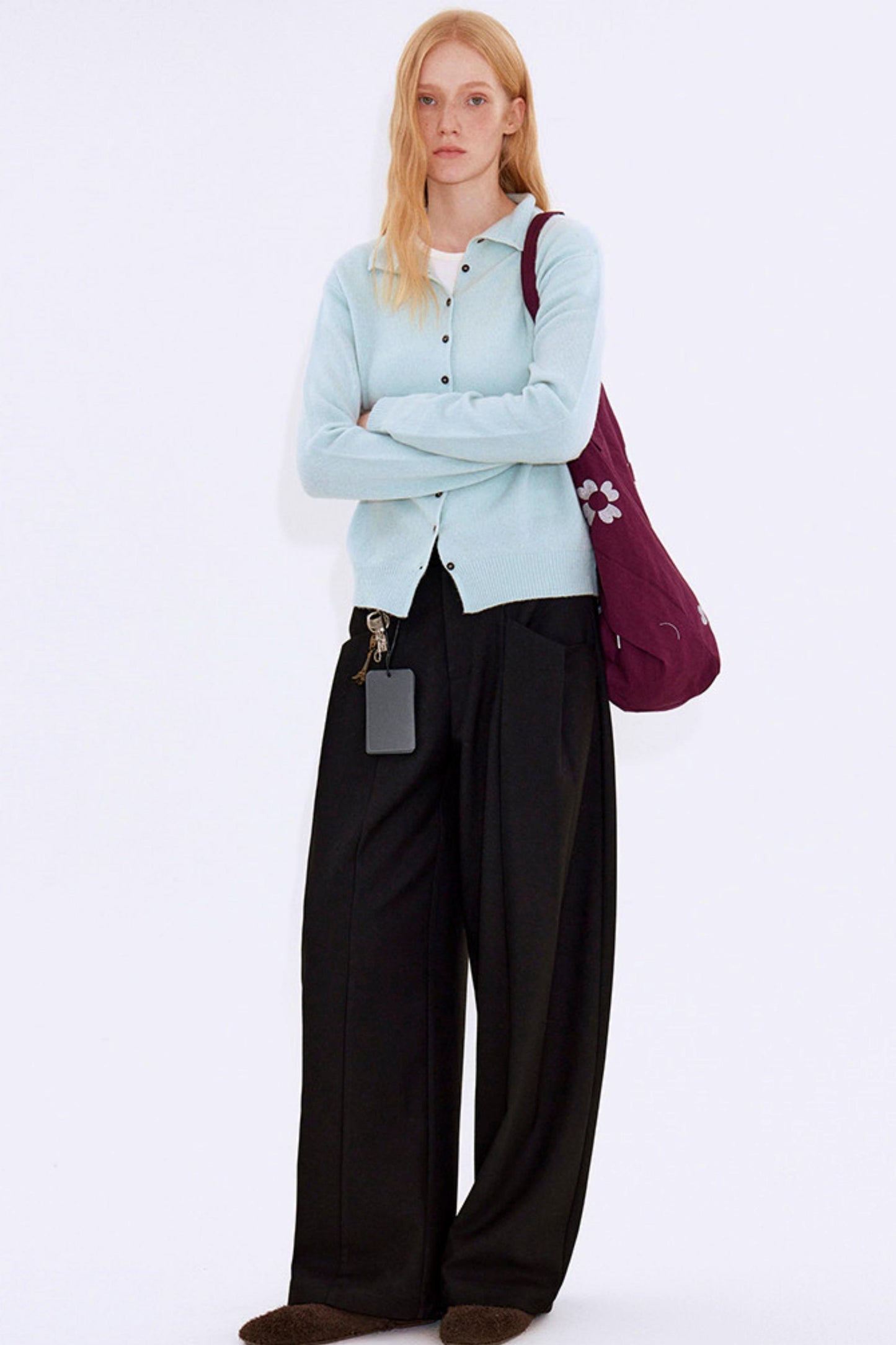 High-End Pleated Black Pants