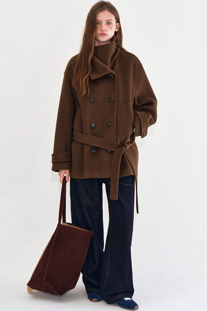 Retro Double-Breasted Wool Coat