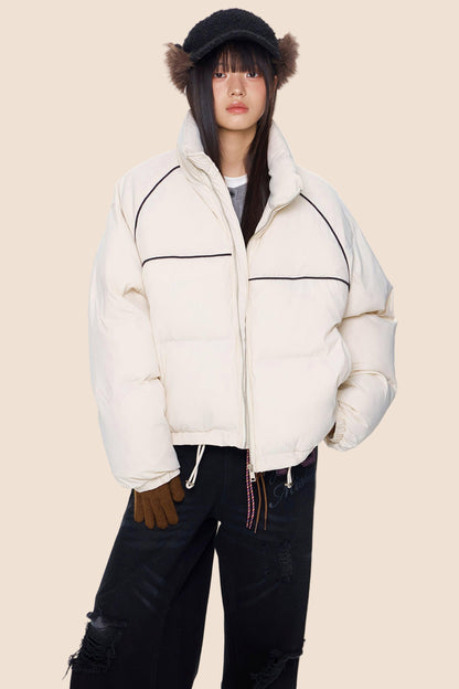 Color-Block Striped Cotton Jacket