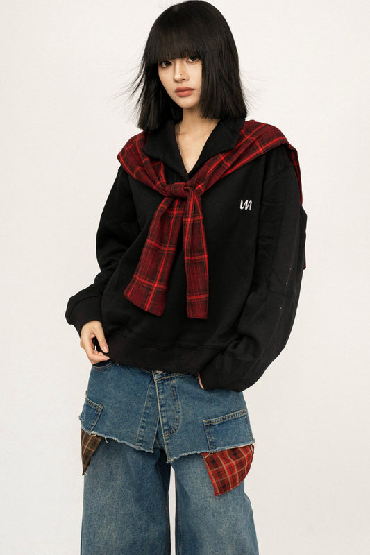 Retro Plaid Patchwork Top